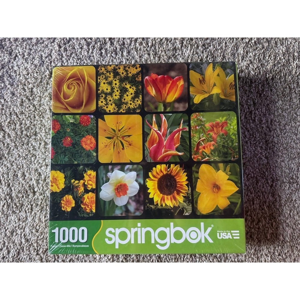NEW 1000 piece Springbok Jigsaw Puzzle of Golden Blooms Beautiful‎ Gold Flowers!